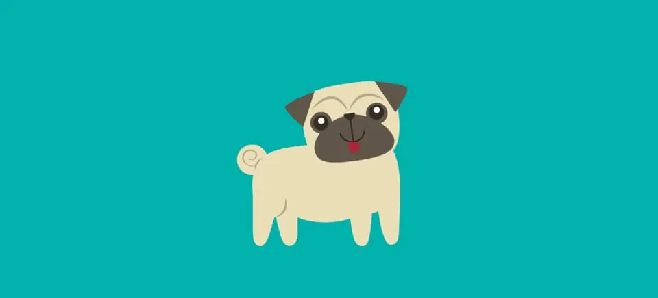 Illustration of a pug for the 15-minute drop-in visit