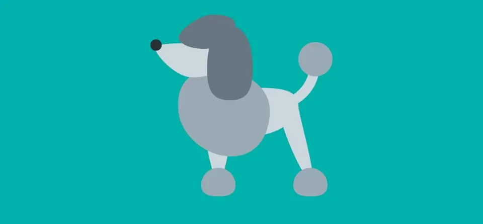 Illustration of a poodle for the 30-minute dog walk